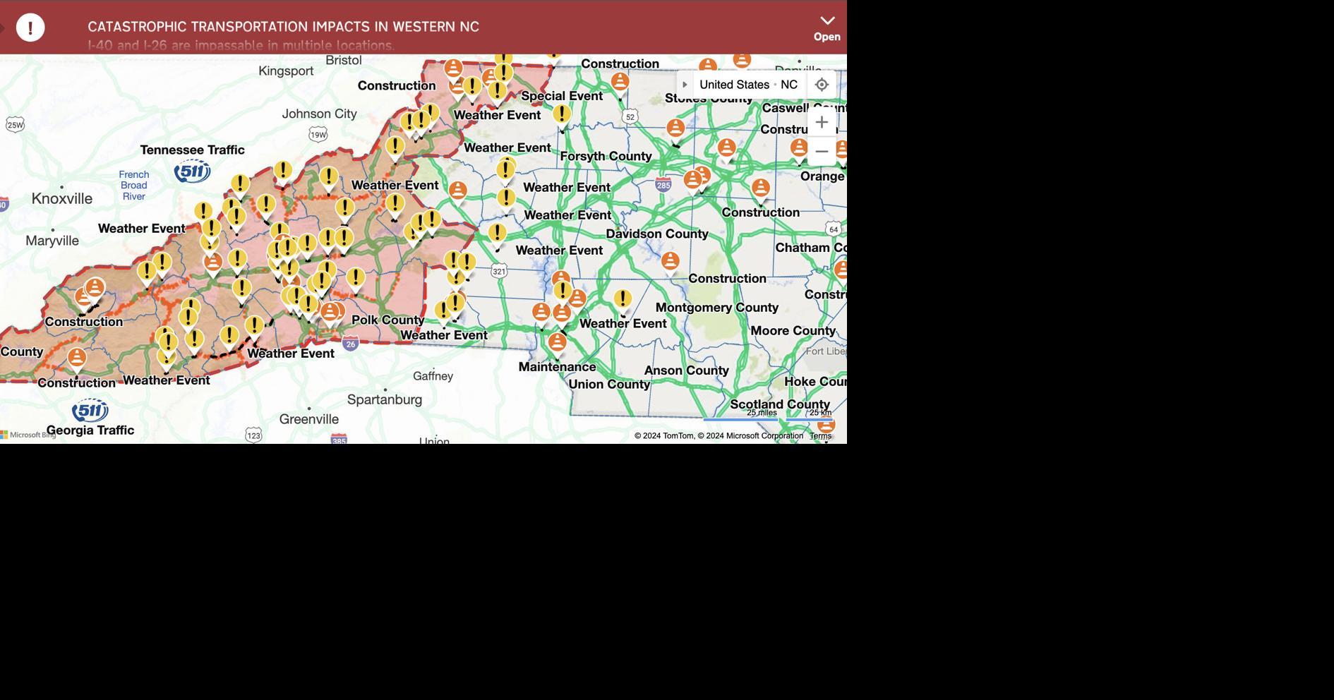 Update western nc roads still considered impassable meteorology