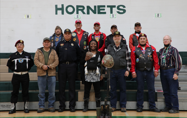 Veterans gather at Inchelium school, share stories with students ahead