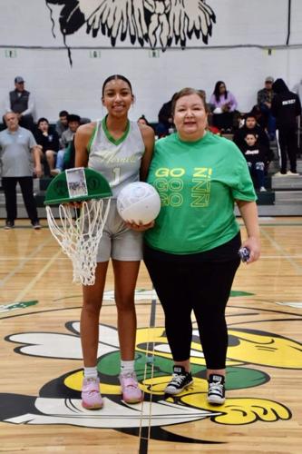 Colville tribal member Zalissa “Z” Finley of Inchelium High School accomplished a major milestone going over the 1000-point barrier on Senior Night against Cusick (Feb. 1).