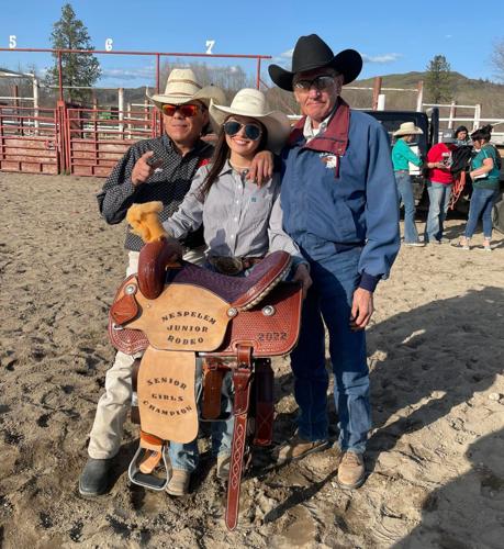 Colville tribal member Talliyah Timentwa of Lake Roosevelt High School won the All Around in the Senior Girls at this year’s Nespelem Junior Rodeo (April 23-24).