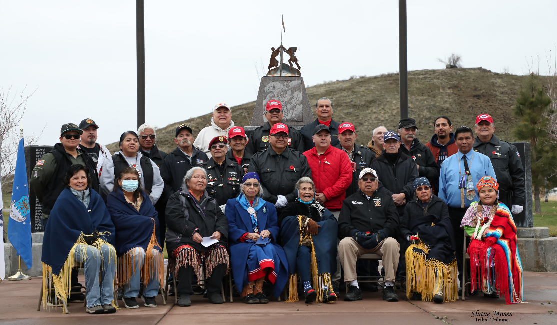 Scenes from an honoring ceremony held for Colville tribal and non-tribal Veterans, Thursday (Nov. 11) morning at the Veterans Memorial Monument at the Government Center on the Agency Campus. Veterans shared their stories with those present at the ceremony.