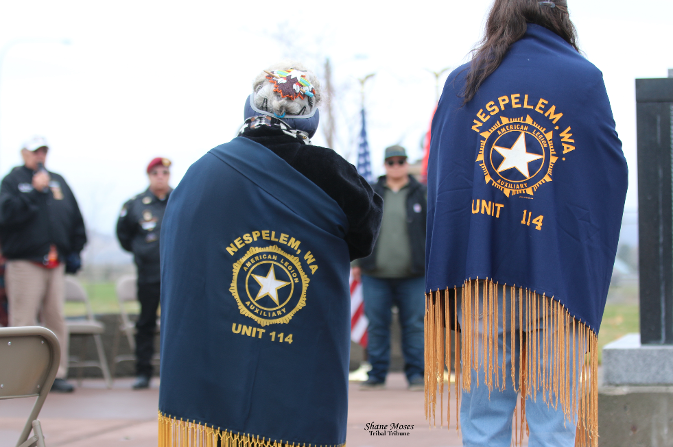 Scenes from an honoring ceremony held for Colville tribal and non-tribal Veterans, Thursday (Nov. 11) morning at the Veterans Memorial Monument at the Government Center on the Agency Campus. Veterans shared their stories with those present at the ceremony.