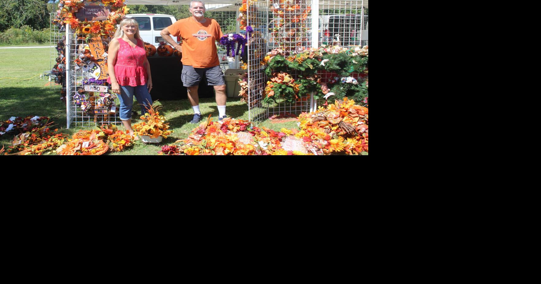 Vendors set up for Riverfest at Etowah River Park Events