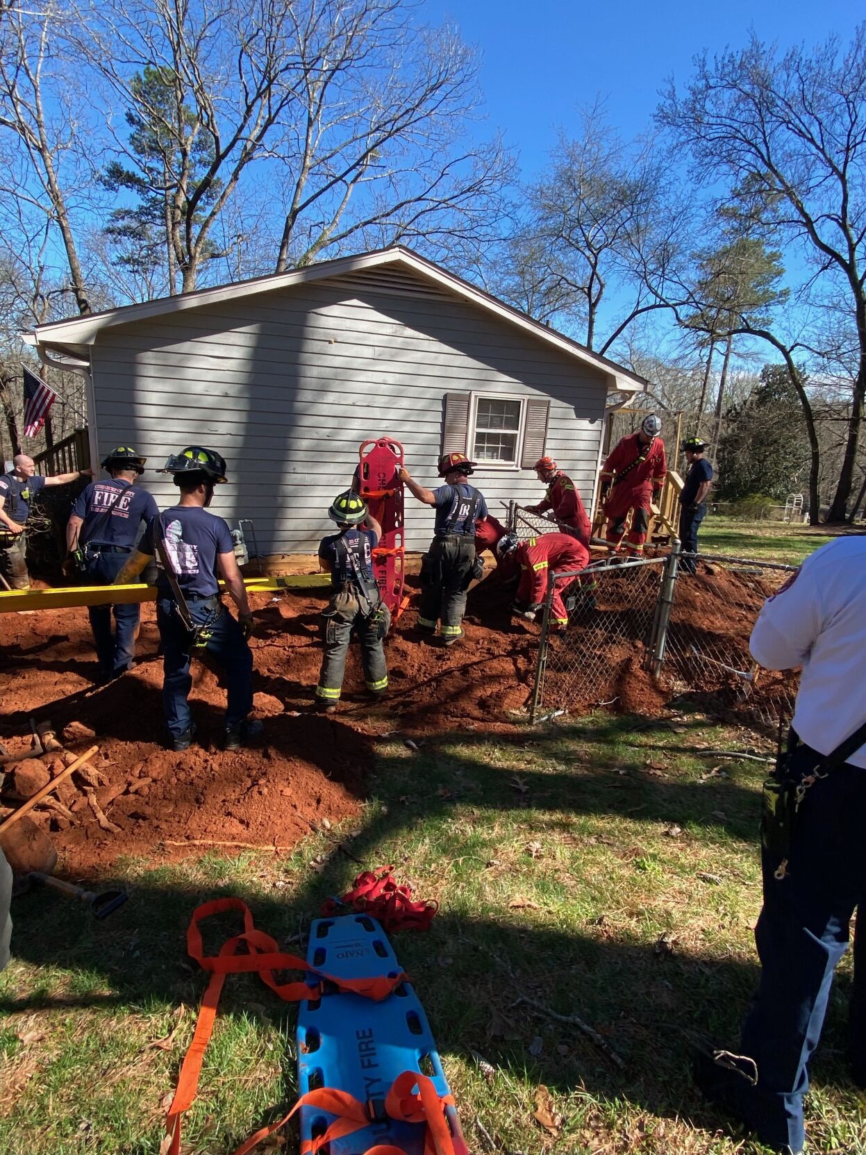 Firefighters rescue man from collapsed trench in south Cherokee County ...