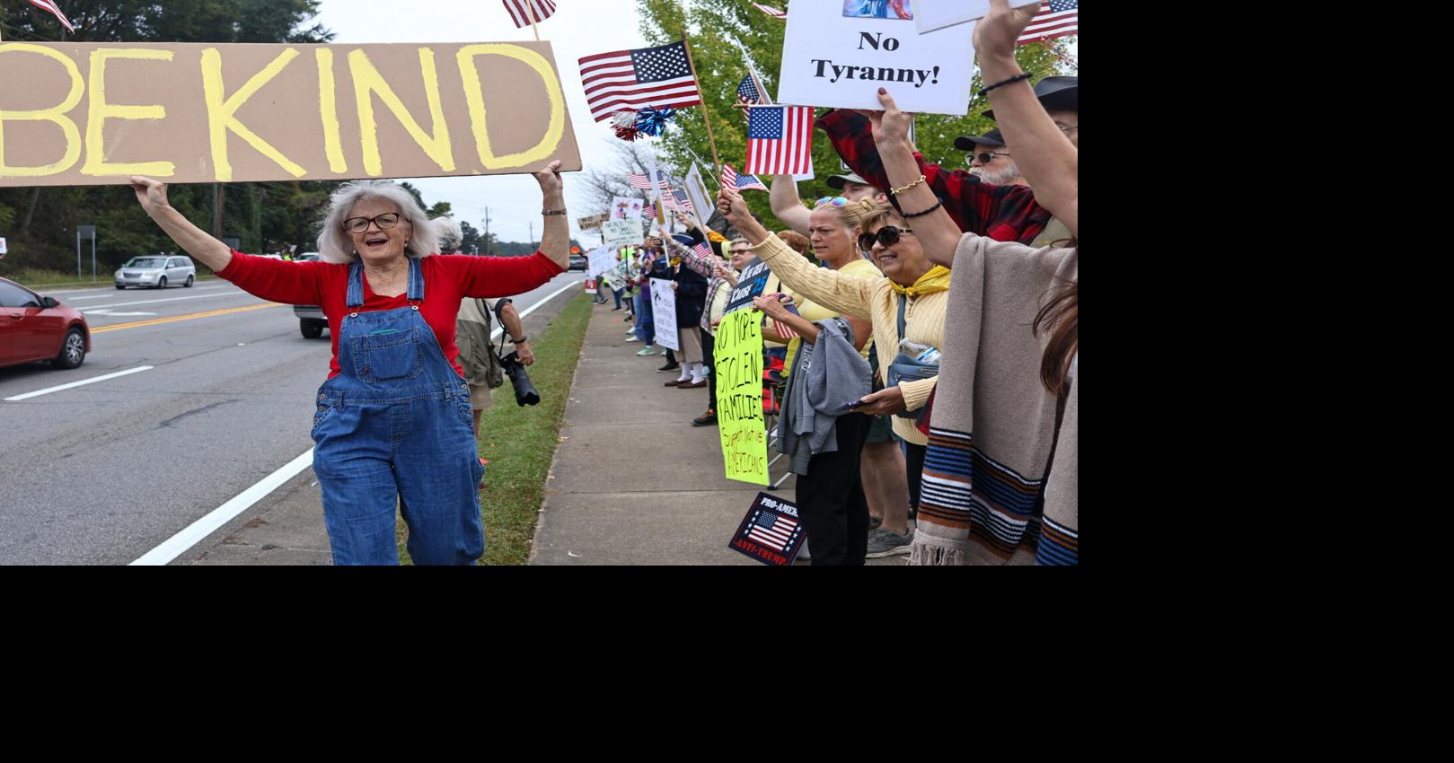 ‘No Kings’ protests draw large crowds in Canton and Woodstock | Local ...