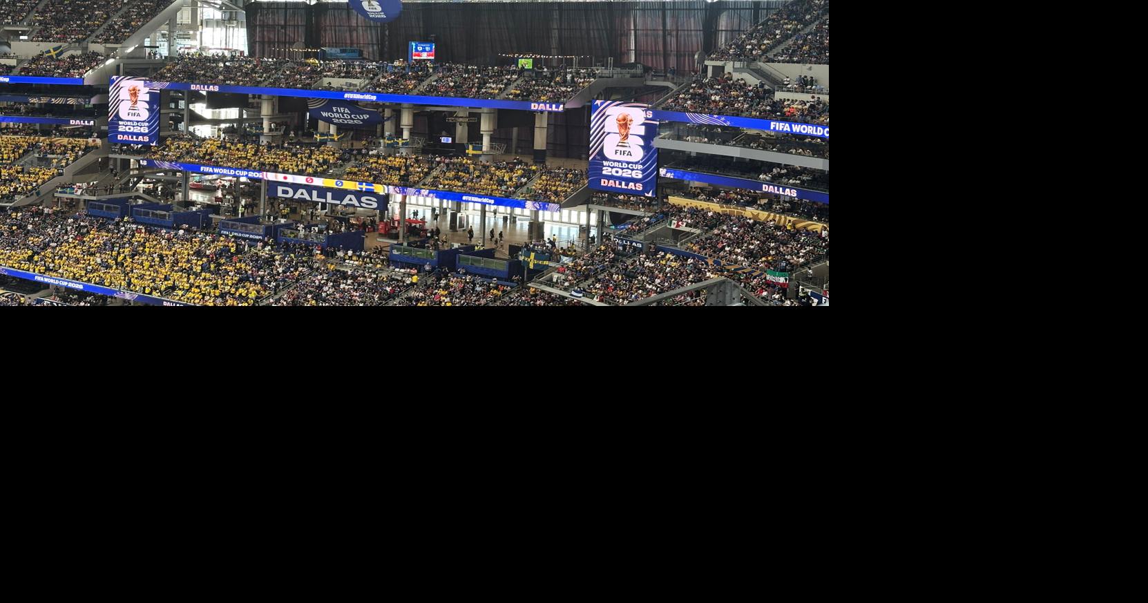 Curtains go up at AT&T Stadium for the World Cup, a glare-blocking move rejected...