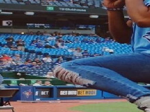 14-year-old Trini Canadian throws first pitch at Blue Jays game