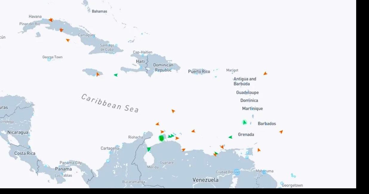 In Caribbean Sea: 12 tankers carrying sanctioned Venezuelan crude