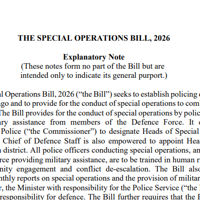 Did Israel influence Special Operations Bill 2026?