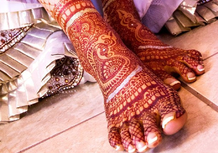 Mehndi design on Indian bride's palm on her wedding eve. Photograph by  Gowtum Bachoo - Fine Art America