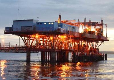 A Heritage oil platform in the Gulf of Paria