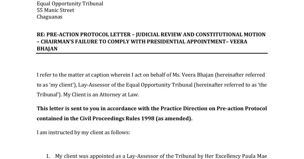 The Pre Action Protocol Letter Trinidadexpress the-pre-action-protocol-letter-trinidadexpress