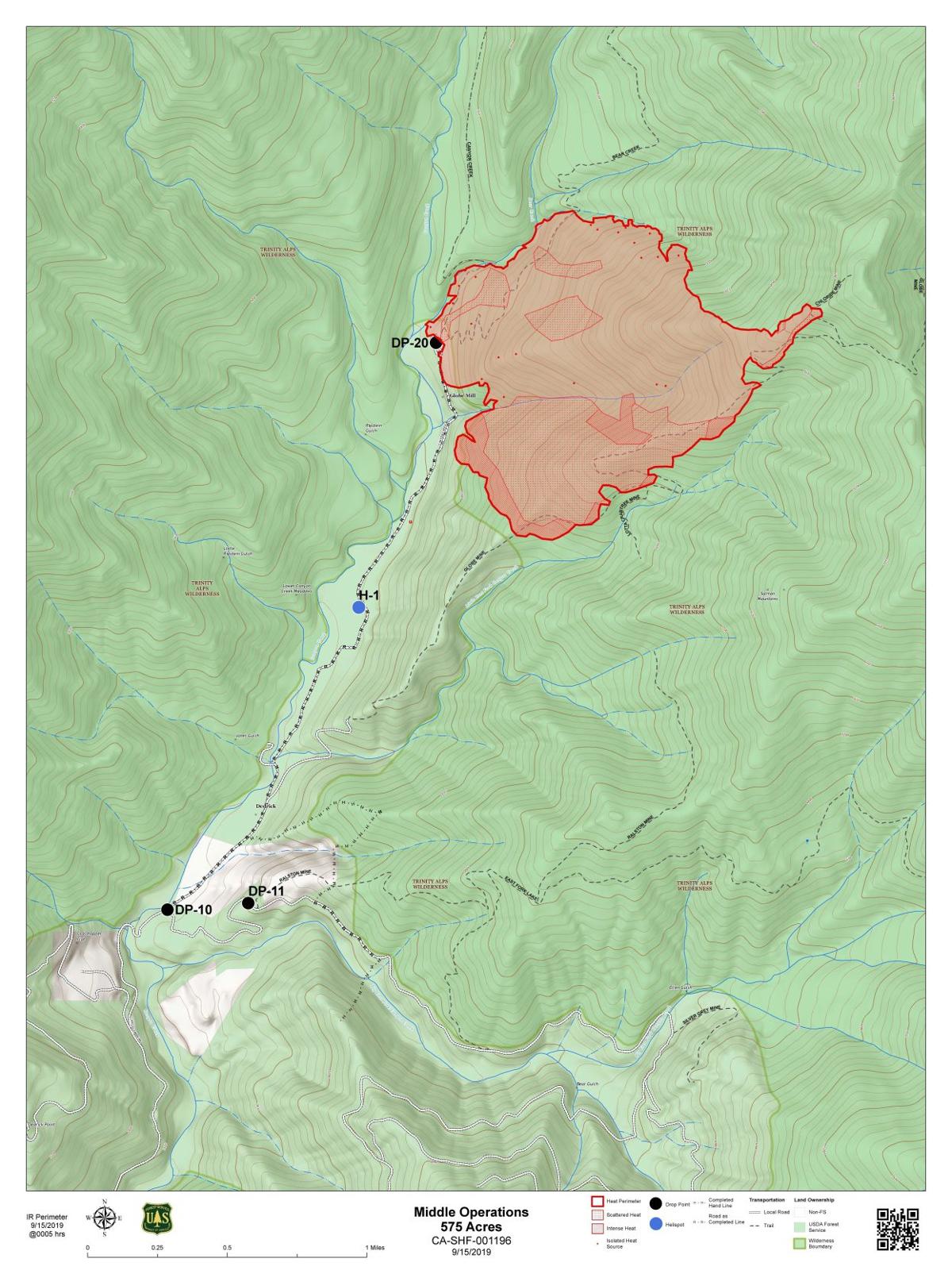 Middle Fire Sends Up Plume But Fs Says Control Lines Are Not