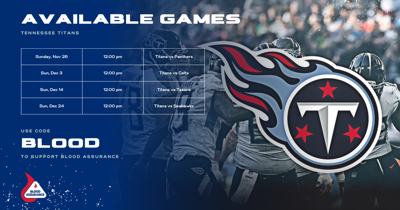 Blood Assurance teams up with Tennessee Titans for game ticket