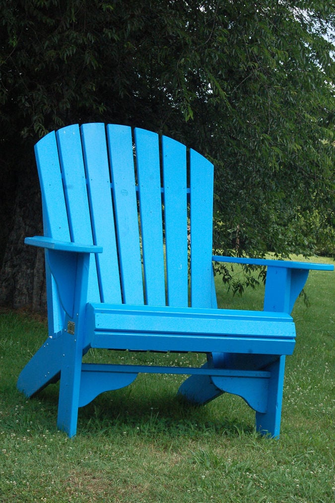 big blue chairs