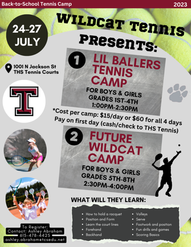 Back-to-School tennis camp July 24-27 | Local Sports | tullahomanews.com