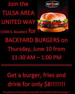 Backyard Burgers At Tulsa Area United Way Tulsapeople Com
