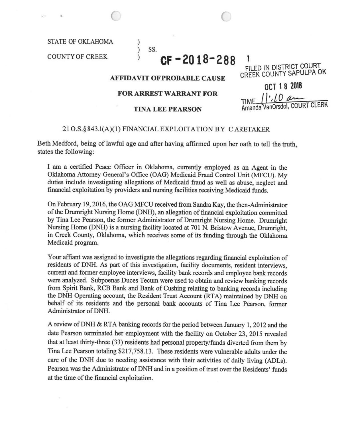 Read the affidavit
