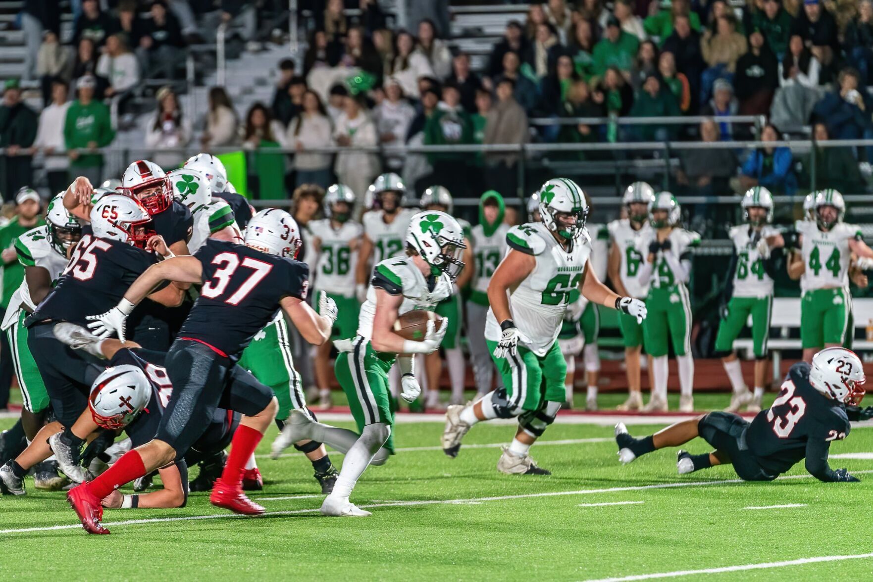 McGuinness Dominates Bishop Kelley in Class 5A Quarterfinals Rematch, Led by J.P. Spanier’s 149-Yard Rushing Stunner
