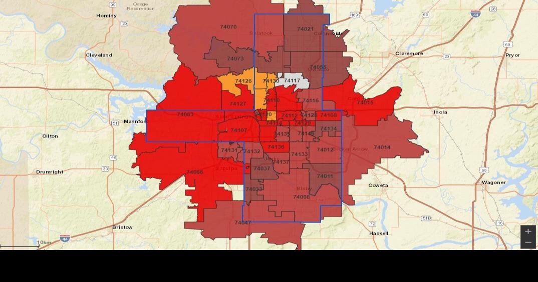 Tulsa County has 23 ZIP codes, including Owasso, Collinsville, at