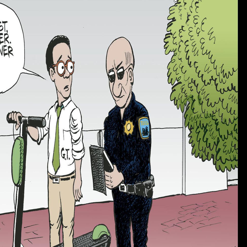 Bruce Plante Cartoon G T And The Scooter Columnists Tulsaworld Com