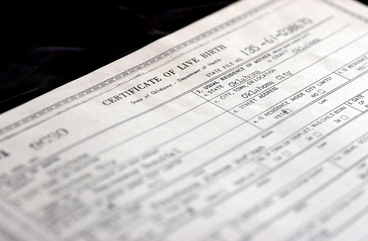 Oklahoma birth certificate