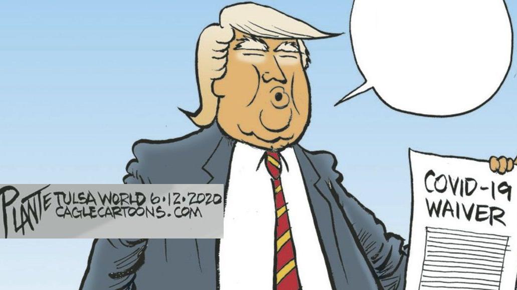 Bruce Plante Cartoon Coronavirus Worries At President Trump Rally In Tulsa Columnists Tulsaworld Com