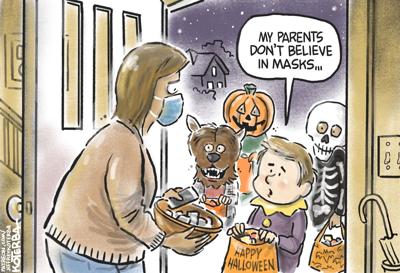 Cartoon: Halloween Mask Debate by Jeff Koterba