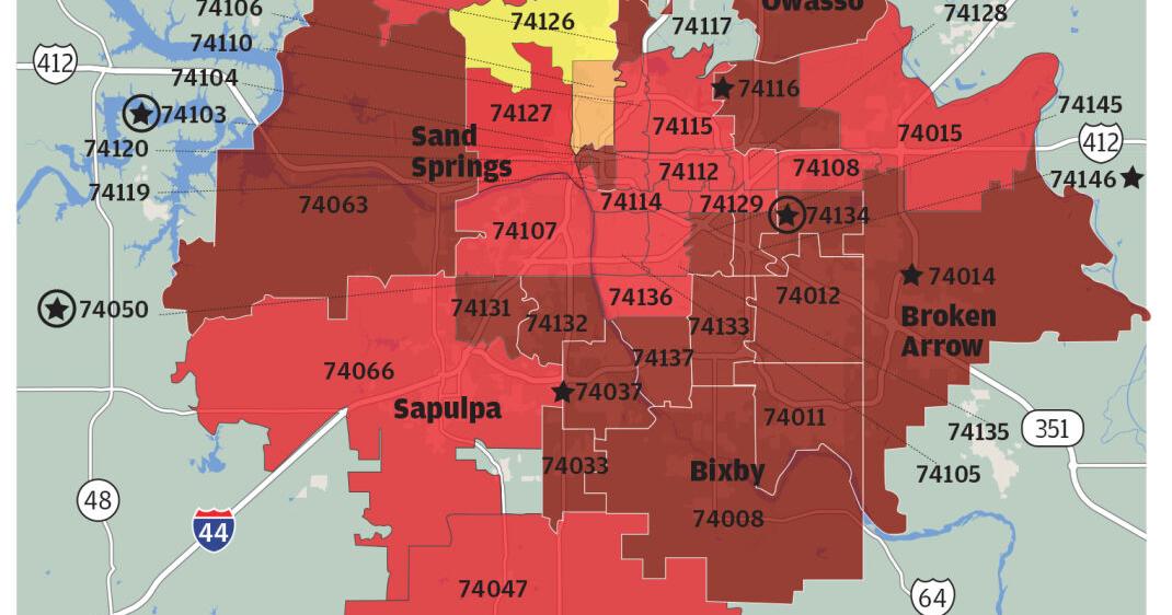 Tulsa County ZIP codes at 'extreme severe risk' of COVID-19 spread ...