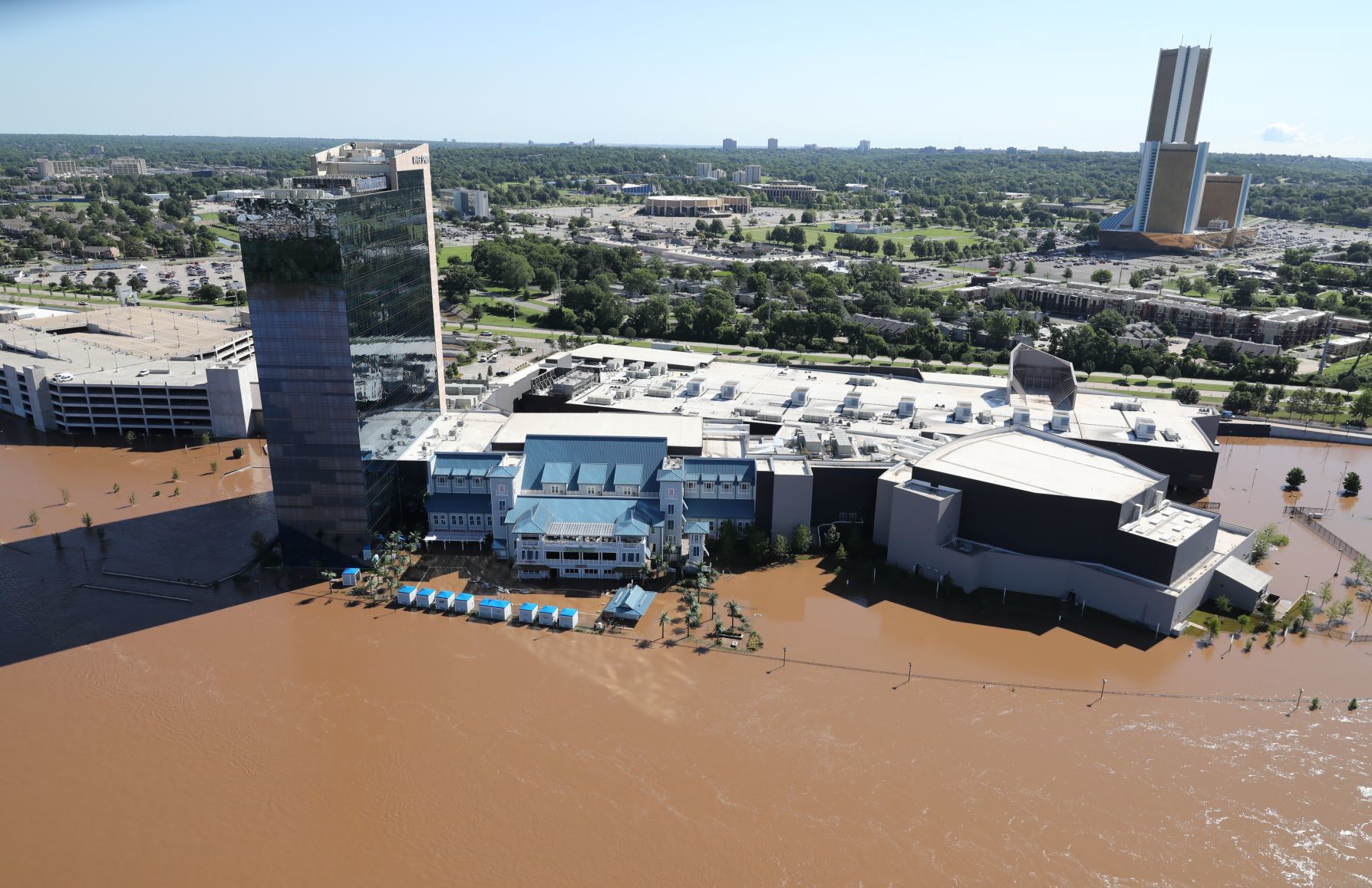 flood waters by river spirit casino tulsa