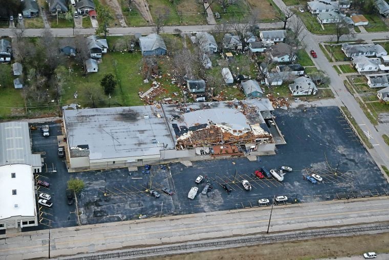 Photo gallery An aerial look at the damage from severe weather that