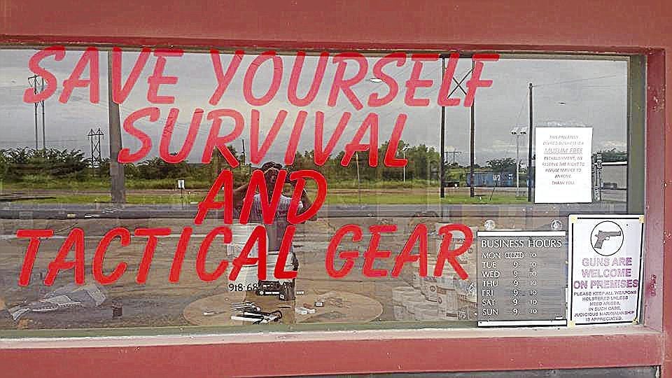 Sign At Muskogee County Survivalist Store Gun Range Proclaims Establishment Is Muslim Free Local News Tulsaworld Com