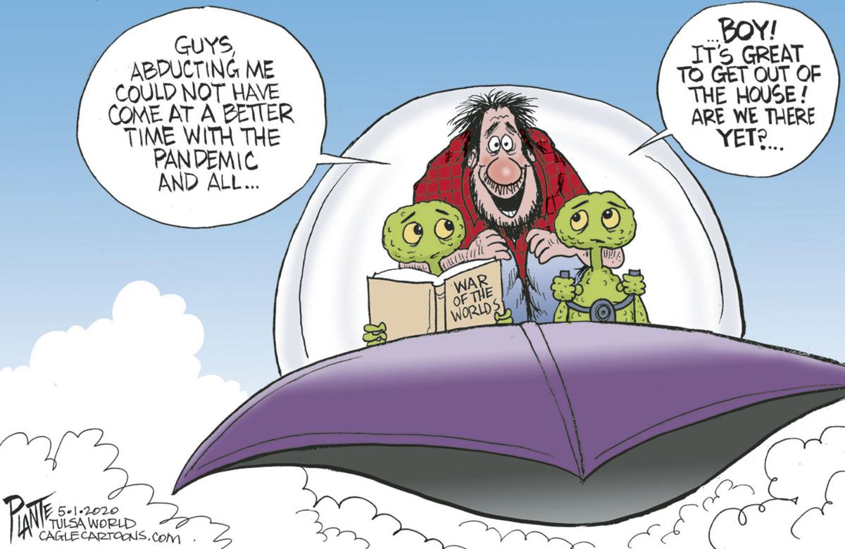 Bruce Plante Cartoon: UFO abduction