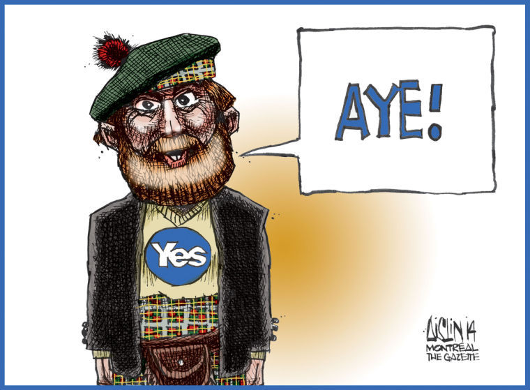 Men in kilts are funny! 12 political cartoons about Scottish