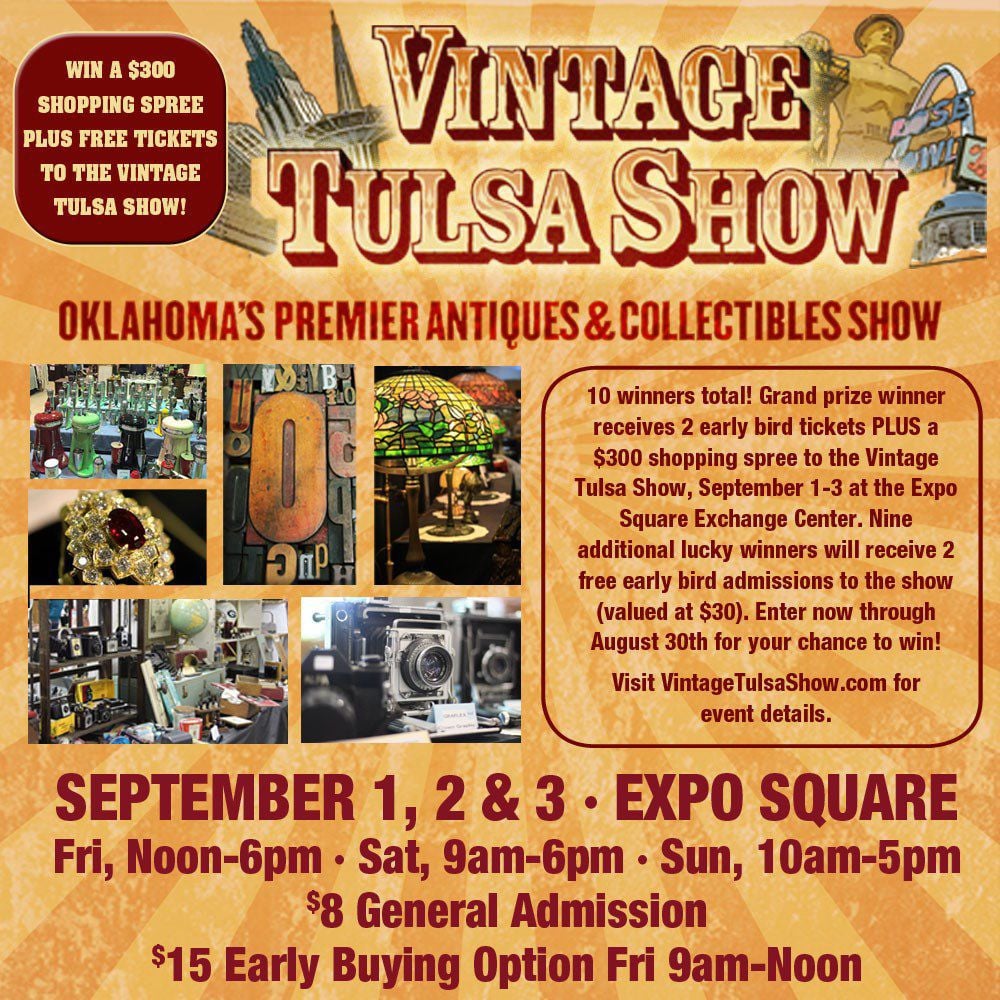 Win a 300 shopping spree and free tickets to the Vintage Tulsa Show