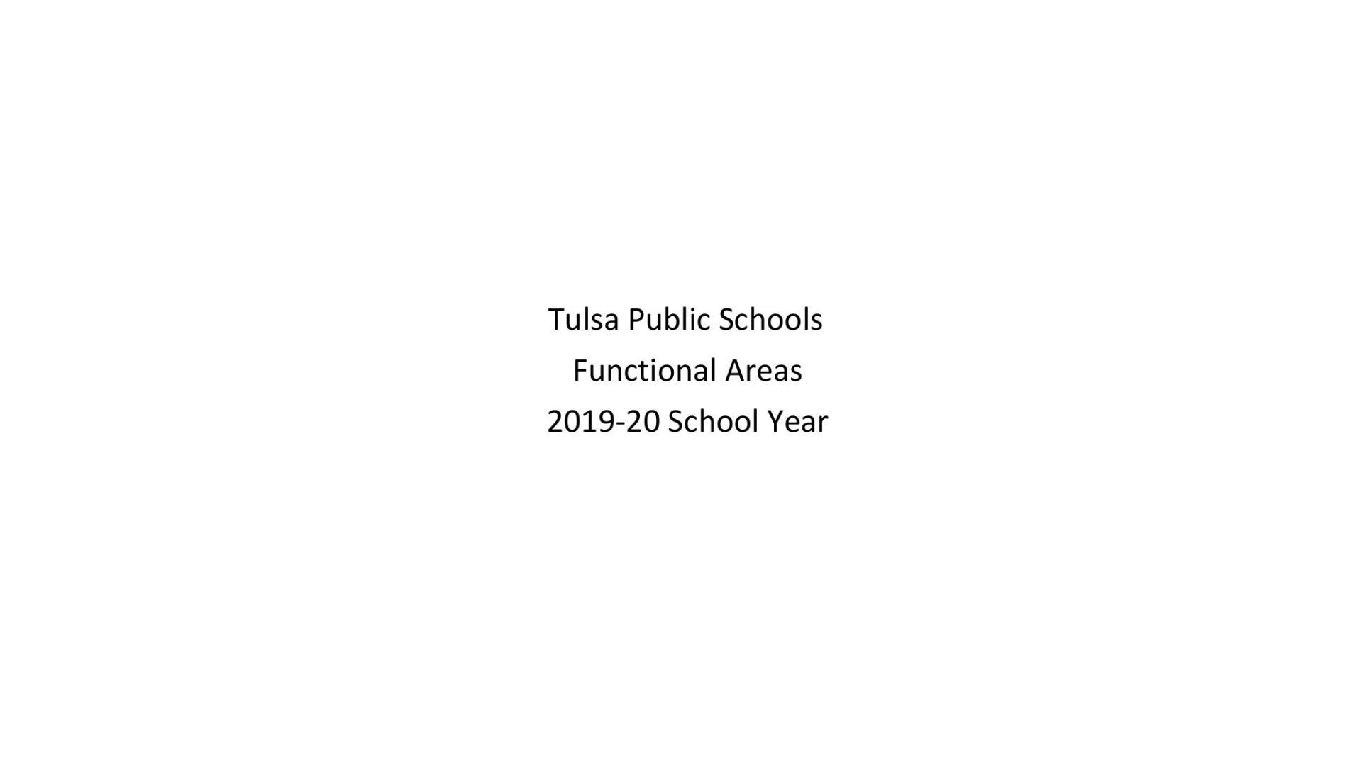 Tulsa Public Schools Organizational Chart