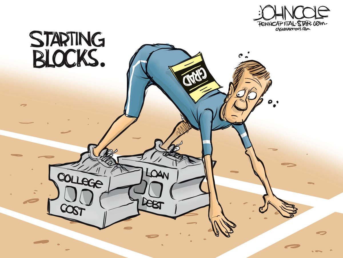 Cartoon: College Starting Blocks