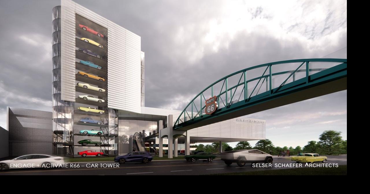 Multi-story classic car vending machine part of new Route 66 mixed-use development | Local News
