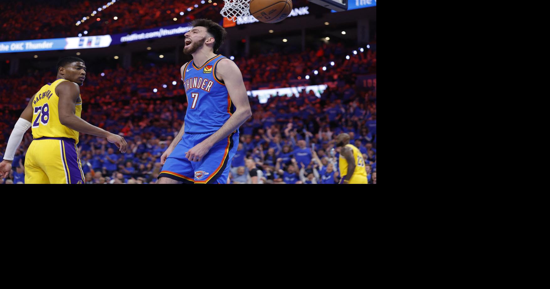 Holmgren’s 6 dunks set tone for Thunder's Game 1 win over Lakers | Berry Tramel’s ScissorTales
