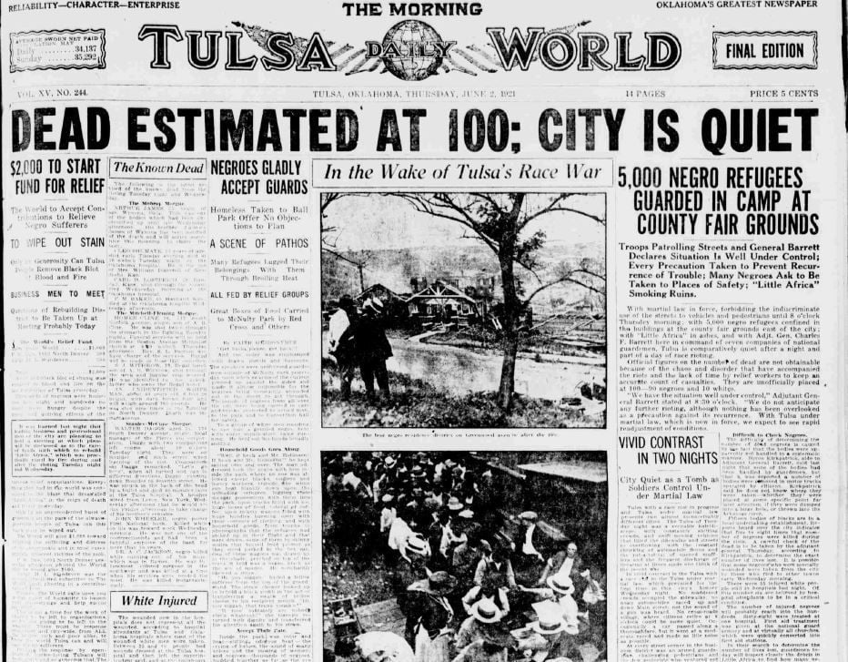 Tulsa Race Massacre How Many People Were Killed Race Massacre Tulsaworld Com