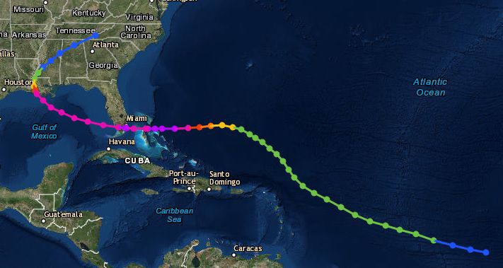 Карта ураганов сша