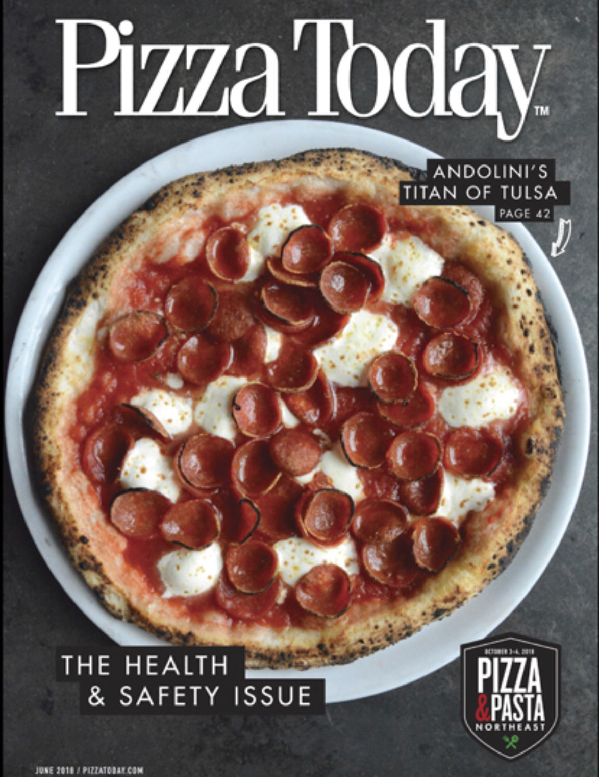 Table Talk Andolini's featured on cover of Pizza Today magazine