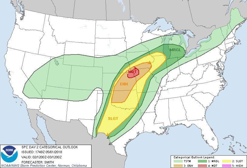 Tulsa's risk of severe weather this week downgraded from 'enhanced' to