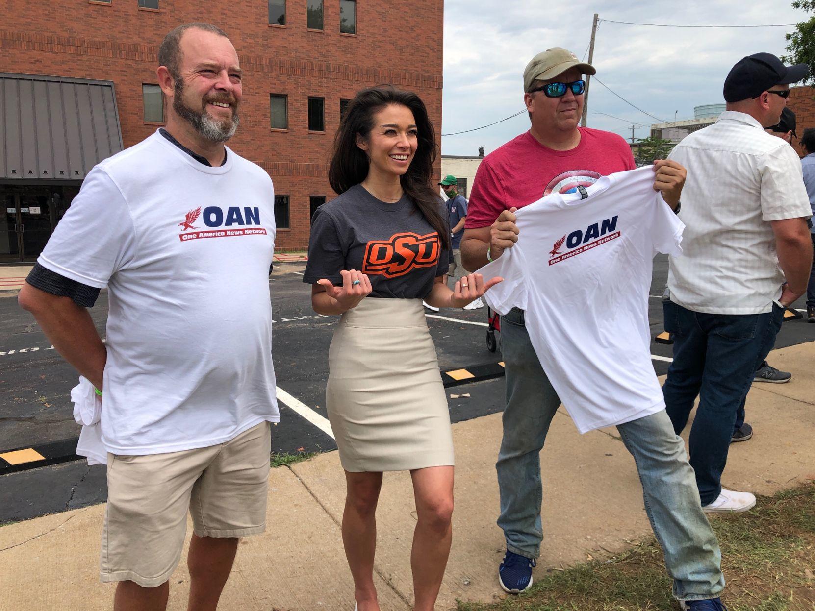 Oan Chief White House Correspondent Wearing Osu Shirt While Reporting On The Trump Rally In Tulsa Local News Tulsaworld Com