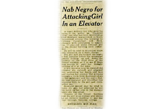 Nab Negro for Attacking Girl In an Elevator | Archive ...