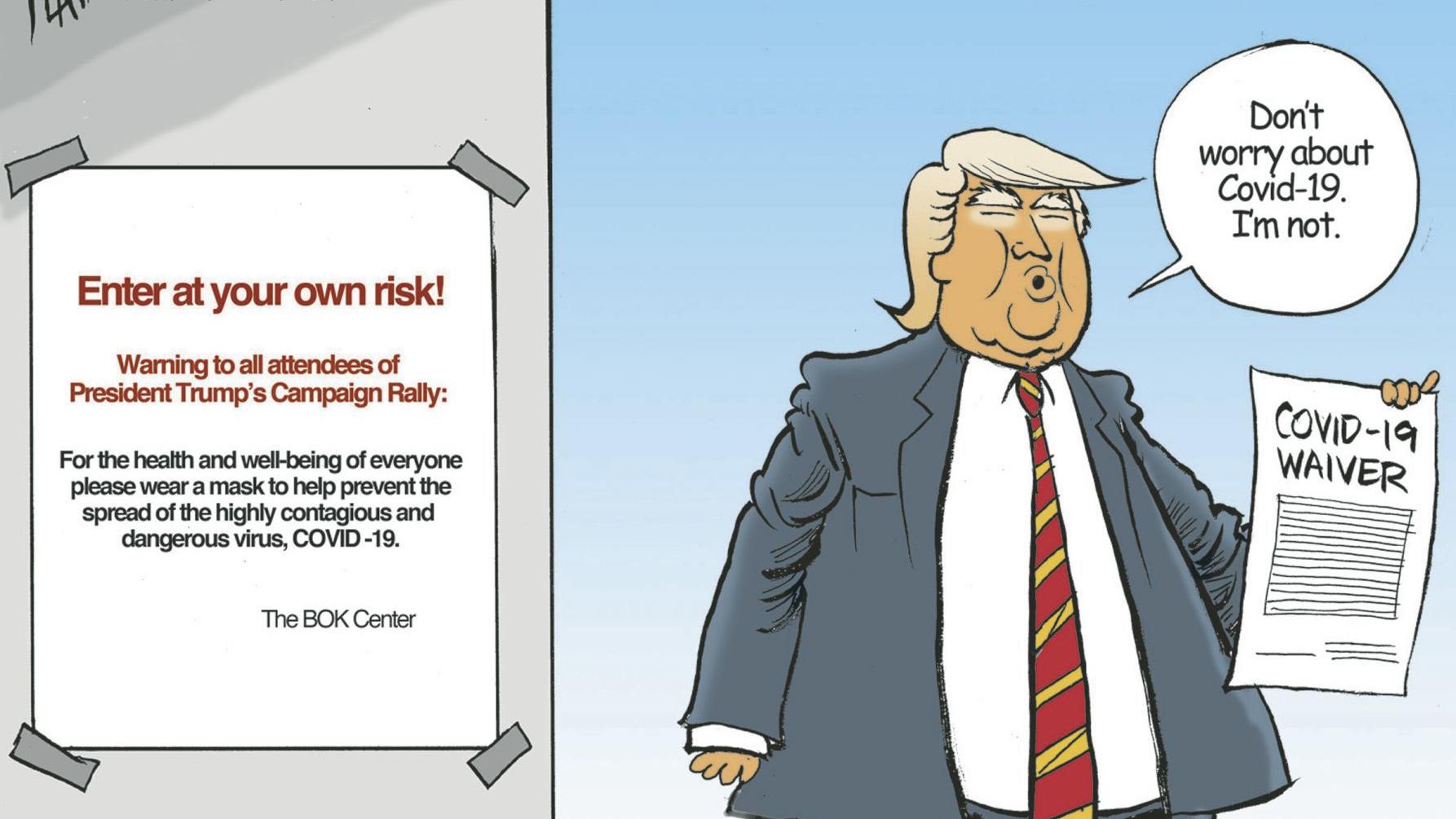 Bruce Plante Cartoon Trump S 2020 Rally Columnists Tulsaworld Com