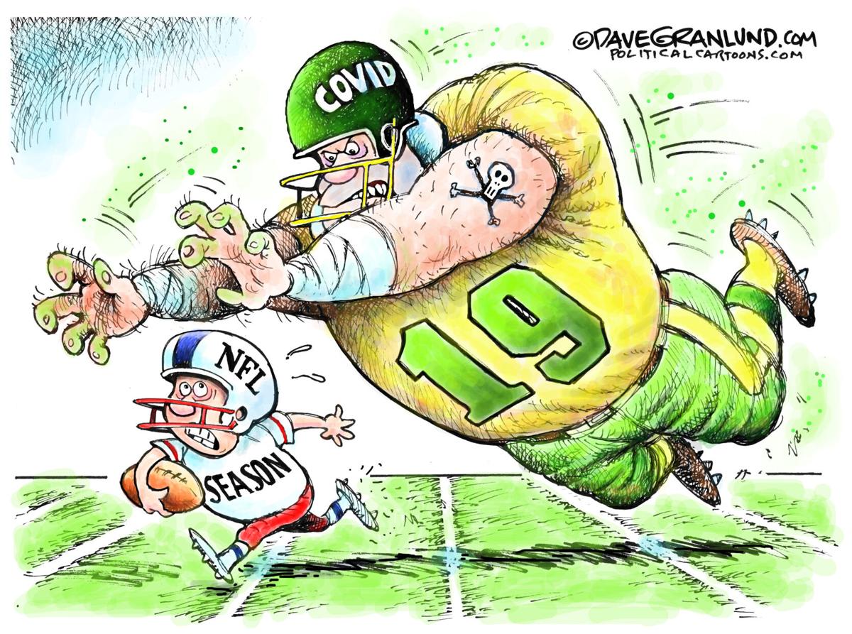 Syndicated Cartoon: NFL Season vs COVID-19 by Dave Granlund