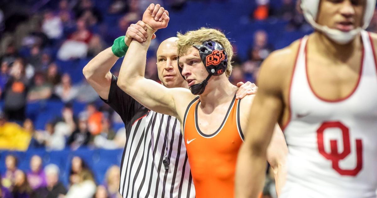 OSU wrestlers aim for final-session rally to bring home Big 12 title