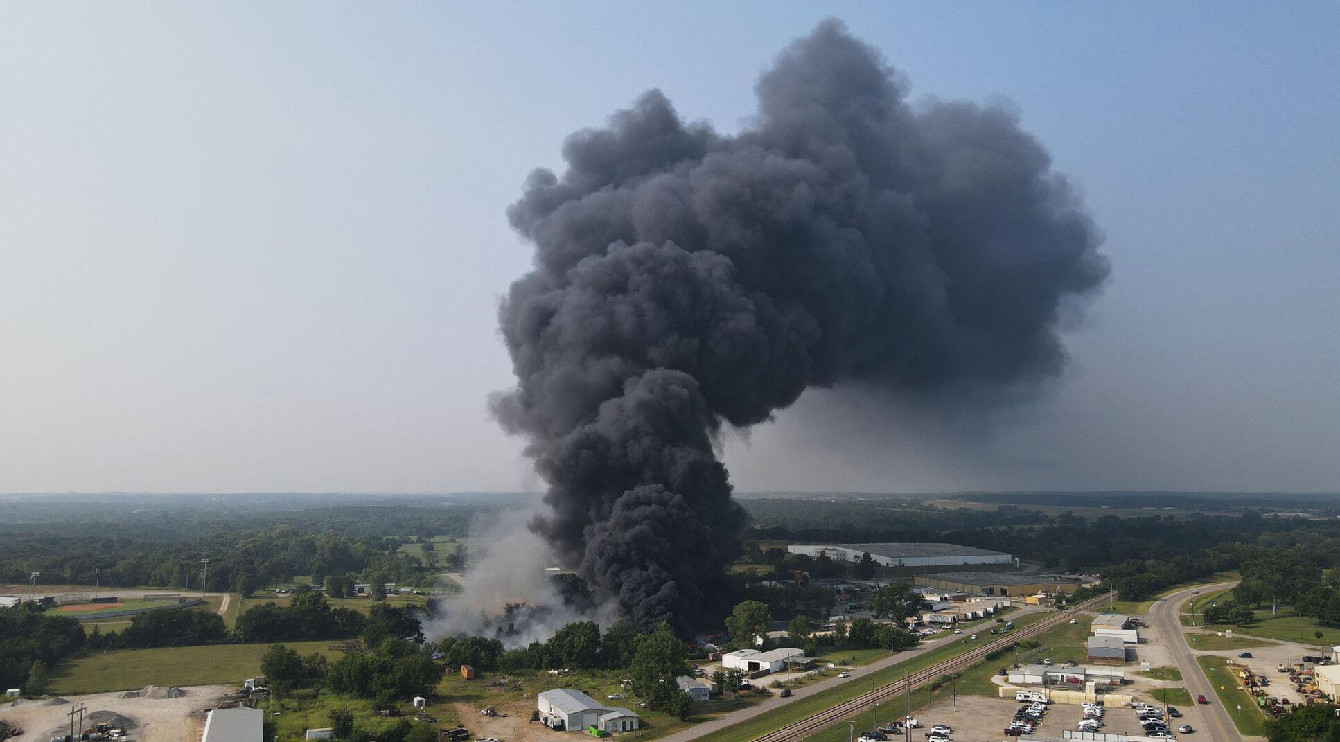 Firefighters battle blaze at Bristow tire recycling facility
