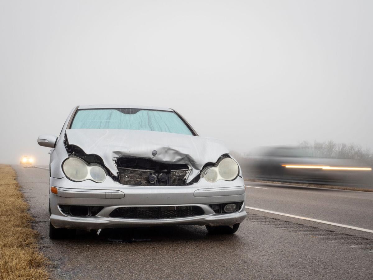 Deer hit by an automobile crossing highway 51